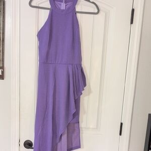 Elegant Purple Halter Dress